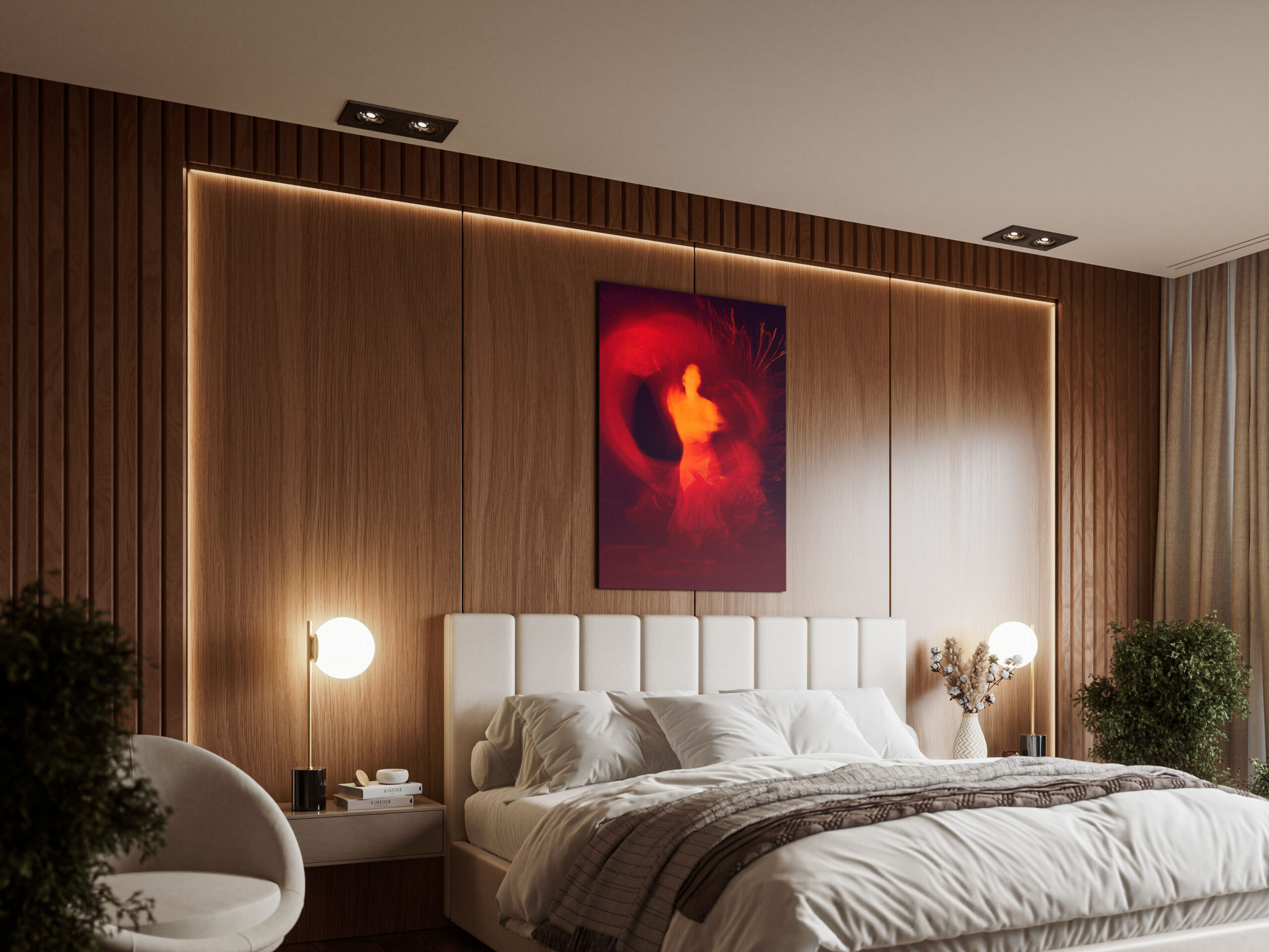 Outburst in elegant bedroom side